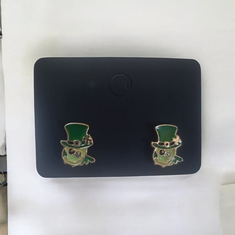 Green Leprechaun Earrings